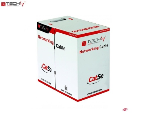 Kabel instalacyjny Intellinet skrętka Cat5e U/UTP drut, SOHO CCA 305m szary