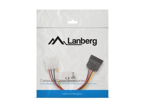 Kabel zasilający Lanberg Molex(M) -> SATA(F) 0,15m