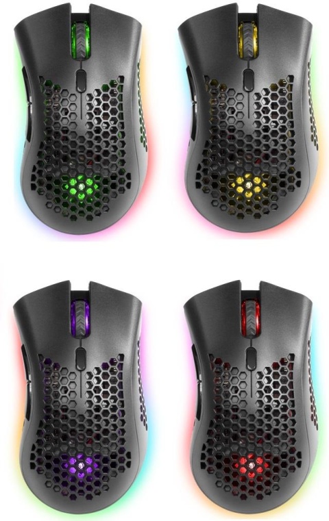 Mysz bezprzewodowa Defender WARLOCK GM-709L optyczna 2400dpi czarna RGB AKUMULATOR 8 przycisków Gaming