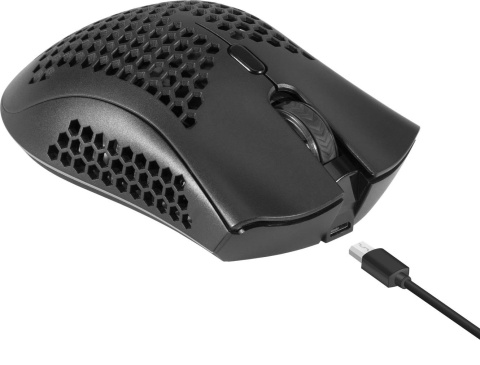 Mysz bezprzewodowa Defender WARLOCK GM-709L optyczna 2400dpi czarna RGB AKUMULATOR 8 przycisków Gaming