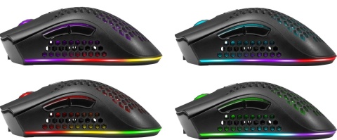 Mysz bezprzewodowa Defender WARLOCK GM-709L optyczna 2400dpi czarna RGB AKUMULATOR 8 przycisków Gaming