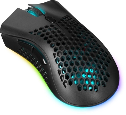 Mysz bezprzewodowa Defender WARLOCK GM-709L optyczna 2400dpi czarna RGB AKUMULATOR 8 przycisków Gaming