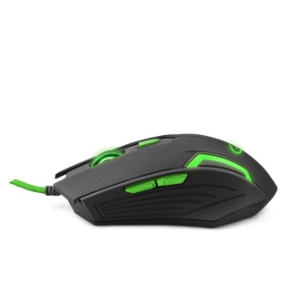 Mysz przewodowa Esperanza MX205 Fighter optyczna Gaming 6D USB czarno-zielona