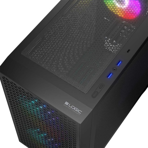 Obudowa LOGIC DART PRO ARGB MINI USB 3.0 x 2 USB-C x 1 czarna