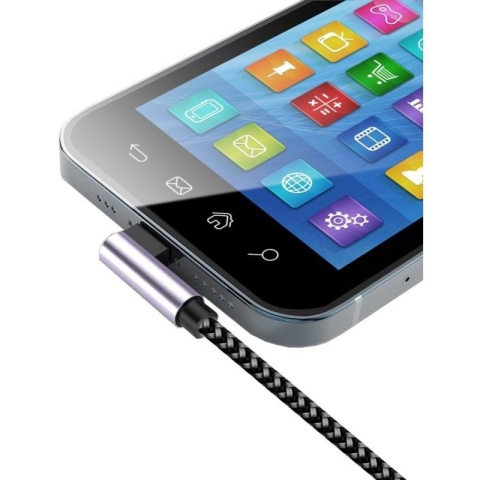 Kabel Techly USB 2.0 USB-C na USB-C kątowy 2m M/M 3A