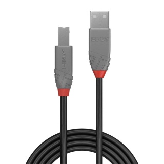 Kabel USB 2.0 LINDY A/M - B/M Anthra Line 10m do drukarki czarny