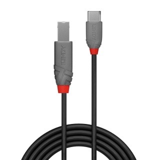 Kabel USB 2.0 LINDY Type C/B M/M Anthra Line 2m do drukarki czarny