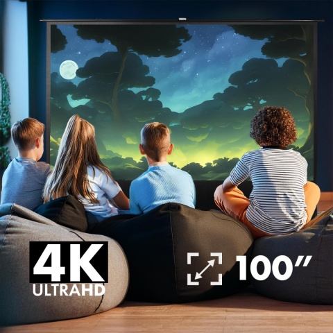 Ekran projekcyjny przenośny Maclean MC-211 kompaktowy, podłogowy, 100", 4:3