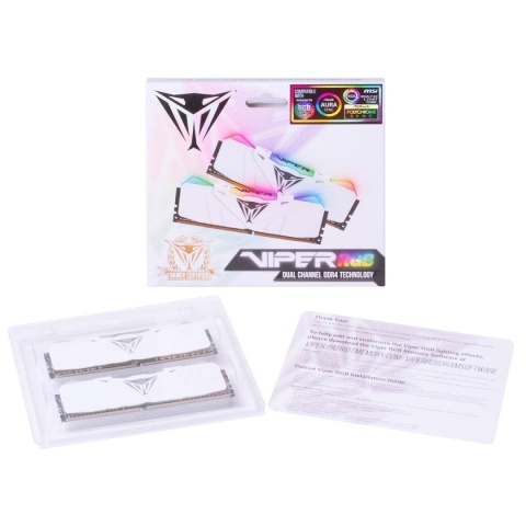 Pamięć DDR4 Patriot Viper RGB WHITE 16GB (2x8GB) 3000 MHz CL15 1,35V