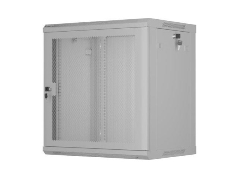 Szafa instalacyjna Rack wisząca 19" 12U 600x450 szara drzwi perforowane Lanberg (flat pack)