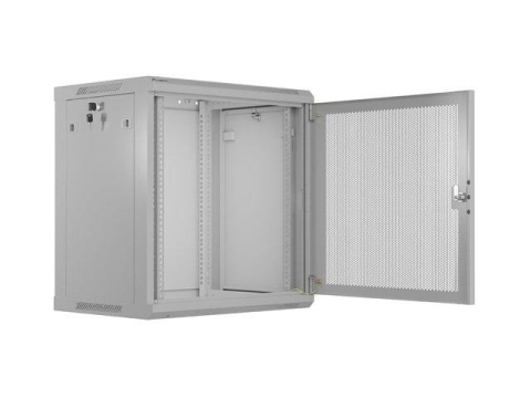 Szafa instalacyjna Rack wisząca 19" 12U 600x450 szara drzwi perforowane Lanberg (flat pack)