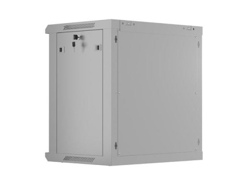 Szafa instalacyjna Rack wisząca 19" 12U 600x450 szara drzwi perforowane Lanberg (flat pack)