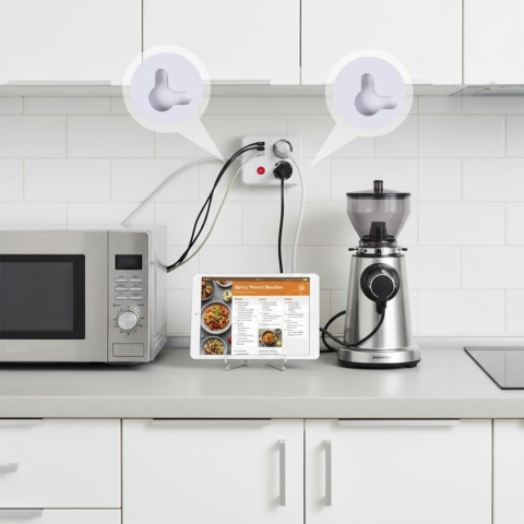 Listwa zasilająca Maclean MCE387 W, przedłużacz 2 gniazda + 3xUSB, 110-240V AC 50/60Hz, 2.1A max 2500W, 1.5m, biała