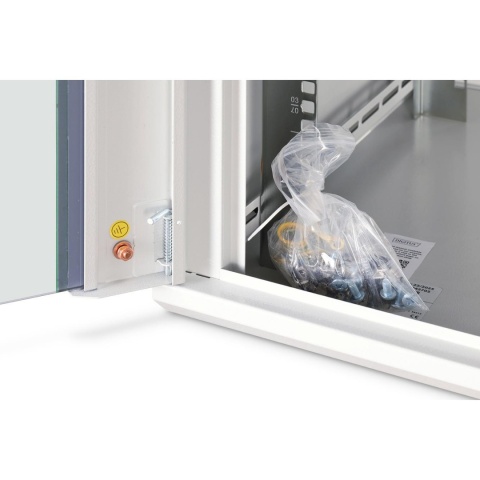 Szafa sieciowa wisząca jednosekcyjna DIGITUS Dynamic 19" 9U, 600x600, drzwi szyba, szary, niezmontowana, 60kg