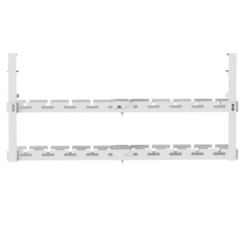 Organizer podbiurkowy na kable Maclean MC-102 W, max. obciążenie 5kg, max. 728mm, 2 poziomy, biały