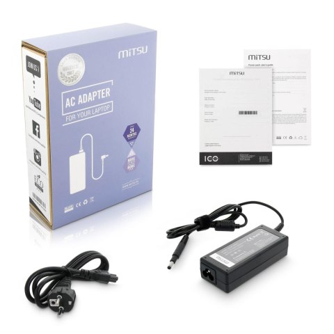 Zasilacz sieciowy Mitsu 19.5V 3.33A (4.8x1.7) 65W do notebooka HP