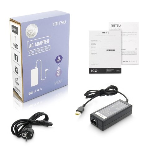 Zasilacz sieciowy Mitsu 20V 3.25A (prostokątny 11.0x4.5 pin - Yoga) 65W do notebooka Lenovo