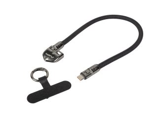 Kabel USB-C M/M Lanberg Smycz / Brelok 0,3m 240W Czarny