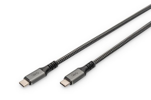 Kabel połączeniowy DIGITUS PREMIUM USB 4.0 Typ USB C/USB C M/M 40Gbps PD 3.1 240W 8K 60Hz czarny nylon 1m