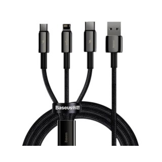 Kabel przewód USB 3w1 - USB-C, Lightning, micro USB 1.5m Baseus Tungsten Gold CAMLTWJ-01 do 3.5A