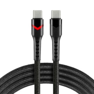Kabel przewód USB-C PD RGB LED 1m everActive CBB-1PDR Power Delivery 3A z obsługą szybkiego ładowania 60W