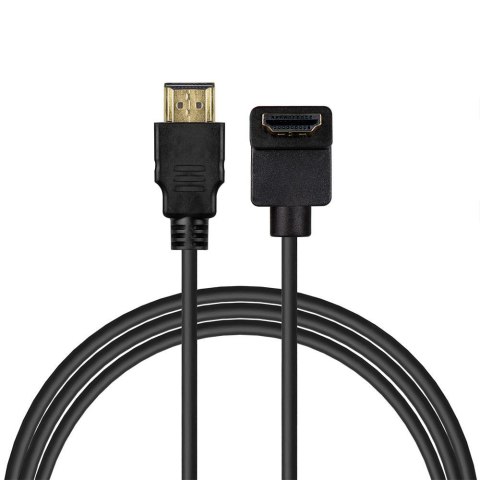 Kabel HDMI Savio CL-04 1,5m, czarny, KĄTOWY, złote końcówki, v1.4 high speed, ethernet