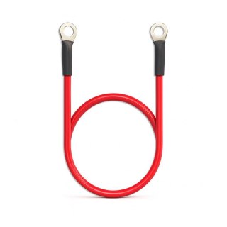 Kabel Qoltec z oczkiem 8mm | przewód akumulatorowy z końcówkami konektorowymi M8 | 60cm | Czerwony