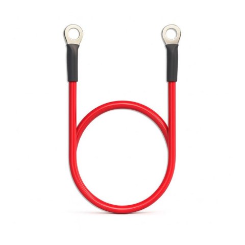 Kabel Qoltec z oczkiem 8mm | przewód akumulatorowy z końcówkami konektorowymi M8 | 60cm | Czerwony