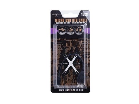 Kabel USB Natec Extreme Media NKA-0614 Micro BM->AF USB 2.0 OTG 0,15m (blister)