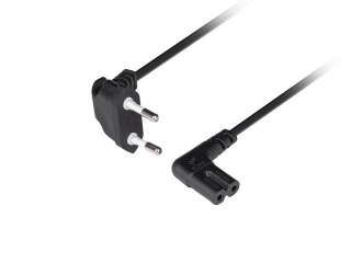 Kabel zasilający Lanberg CEE 7/16 -> IEC 320 C7 EURO (radiowy) 3m kątowy VDE czarny