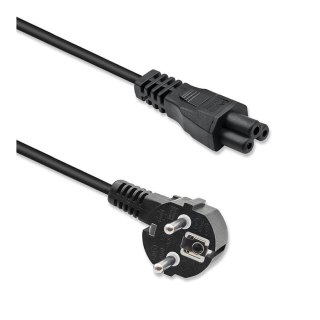Kabel zasilający Qoltec kątowy SCHUKO | IEC C5 | Koniczynka | 3x1.0mm2 | 1.5m