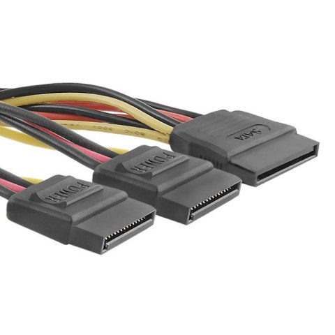 Kabel zasilający SATA Qoltec rozgałęziacz F/2*F 0,5m