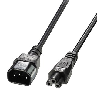 Przedłużacz kabla zasilającego LINDY IEC C5 to IEC C14 1m czarny