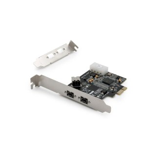 Kontroler FireWire (800) DIGITUS PCIe, 2x zew. 1x wew. IEEE1394b 9-pin, Low Profile