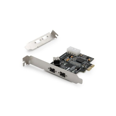 Kontroler FireWire (800) DIGITUS PCIe, 2x zew. 1x wew. IEEE1394b 9-pin, Low Profile