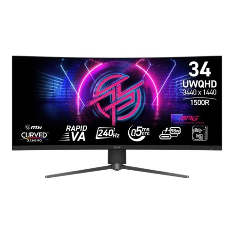 Monitor MSI 34" MPG 346CQRF X24 Rapid VA UWQHD 240Hz 2xHDMI DP HUB