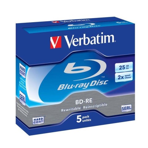 Płyty BD-RE Verbatim 2x 25GB (Jewel Case 5) Blu-Ray WHITE BLUE