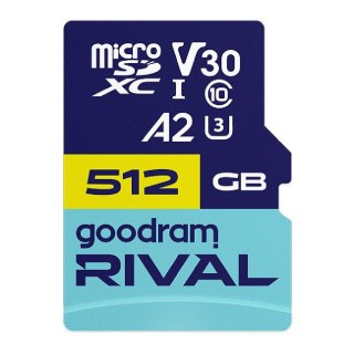Karta pamięci microSDXC GOODRAM Rival 512GB UHS-I U3 V30 C10 A2 + adapter