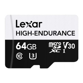 Karta pamięci Lexar microSDXC High-Endurance 64GB V30 UHS-I U3 A1 100/35MB/s