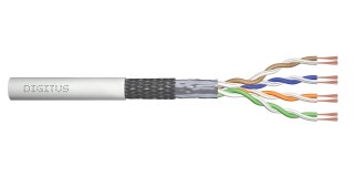 Kabel teleinformatyczny patchcordowy DIGITUS kat.5e, SF/UTP, linka, AWG 26/7, PVC, 305m, szary, karton