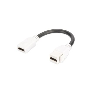 Moduł Keystone DIGITUS HDMI z kablem 12cm łącznik do gniazd i pustych paneli żeński/żeński biały
