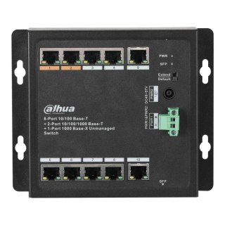 Switch niezarządzalny Dahua PFS3111-8ET-96-F 2x1GbE Uplink 1xSFP Uplink 8x100Mbps PoE