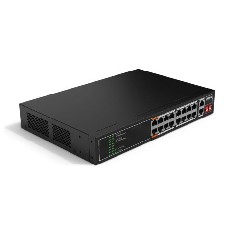 Switch niezarządzalny Dahua SF1018LP 2x1GbE Uplink 16x10/100Mbps PoE