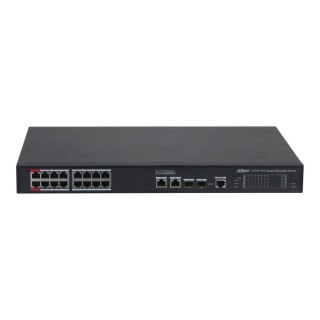 Switch zarządzalny Dahua S4220-16GT-190 16x1GbE PoE 2x1GbE 2xSFP 1xConsole