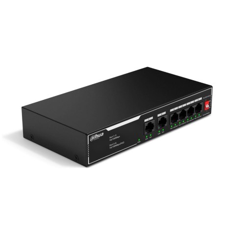Switch zarządzalny Dahua SF1006LP 2x10/100Mbps Uplink 4x10/100Mbps PoE