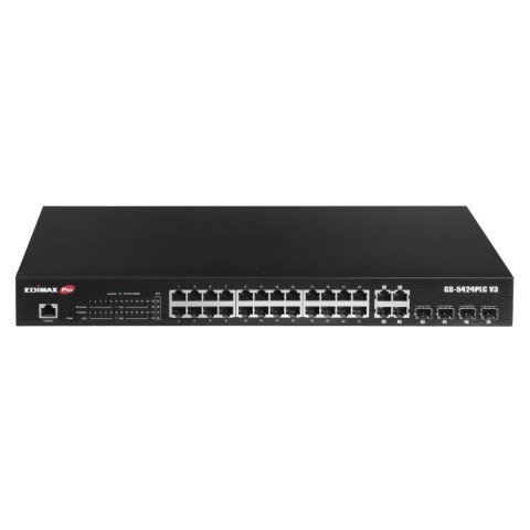 Switch zarządzalny Edimax GS-5424PLC V3 Web Smart 24x1GbE PoE+ 4xSFP Combo Uplink