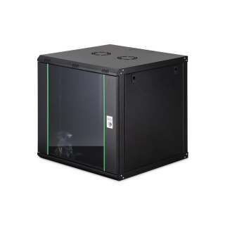Szafa sieciowa wisząca jednosekcyjna DIGITUS Dynamic 19" 12U, 600x600, drzwi szyba, czarny, niezmontowana, 60kg