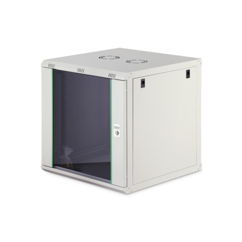 Szafa sieciowa wisząca jednosekcyjna DIGITUS Dynamic 19" 12U, 600x600, drzwi szyba, szary, niezmontowana, 60kg
