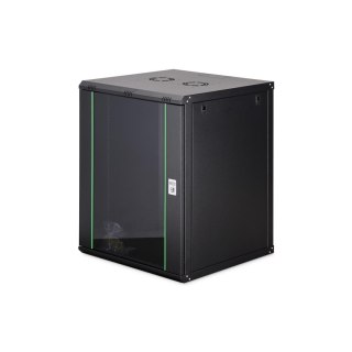 Szafa sieciowa wisząca jednosekcyjna DIGITUS Dynamic 19" 16U, 600x600, drzwi szyba, czarny, niezmontowana, 60kg
