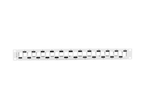 Patch panel pusty Lanberg PPKS-1224-S 24 port 1U 19" naprzemienny z organizerem do modułów keystone szary